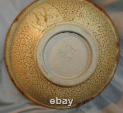 Art Pottery Bowl Signed Tj 2007 Really Stunningbrown, Gray, Purple Pattern #2