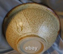 Art Pottery Bowl Signed Tj 2007 Really Stunningbrown, Gray, Purple Pattern #2