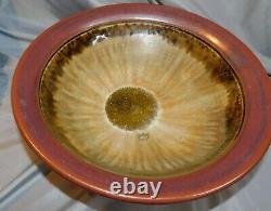 Art Pottery Bowl Signed Tj 2007 Really Stunningbrown, Gray, Purple Pattern #2