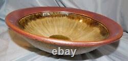 Art Pottery Bowl Signed Tj 2007 Really Stunningbrown, Gray, Purple Pattern #2