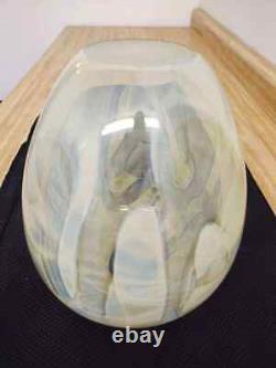 Art glass vase, signed Douglas J. Becker large size abstract shapes
