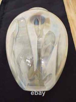 Art glass vase, signed Douglas J. Becker large size abstract shapes