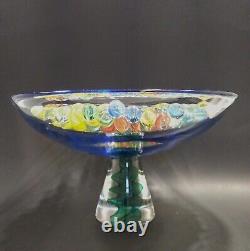 Attr. Charles Lyn Tissot Art Glass Ribbon Swirl Murano Venini Pedistal Bowl