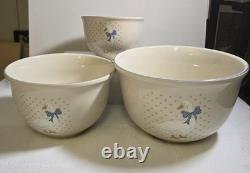 Aunt Rhody Mother Goose 3- Piece Stoneware Mixing Bowls