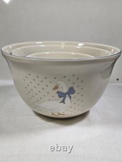 Aunt Rhody Mother Goose 3- Piece Stoneware Mixing Bowls