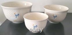 Aunt Rhody Mother Goose Mixing Bowl Set 3 Piece 10 3/8-9-7