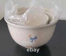 Aunt Rhody Mother Goose Mixing Bowl Set 3 Piece 10 3/8-9-7