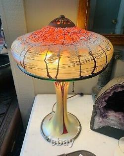 Authentic Carl Radke Phoenix Studios large 18 hand blown Cherry Blossom Lamp