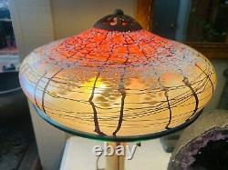 Authentic Carl Radke Phoenix Studios large 18 hand blown Cherry Blossom Lamp