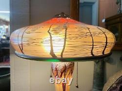 Authentic Carl Radke Phoenix Studios large 18 hand blown Cherry Blossom Lamp