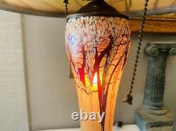 Authentic Carl Radke Phoenix Studios large 18 hand blown Cherry Blossom Lamp