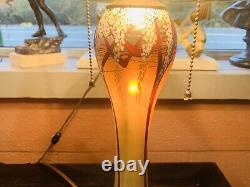 Authentic Carl Radke Phoenix Studios large 18 hand blown Cherry Blossom Lamp