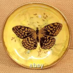Aynsley Antique Circa 1910 Rare Piece Small Footed Bowl Lustre Butterfly