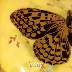 Aynsley Antique Circa 1910 Rare Piece Small Footed Bowl Lustre Butterfly