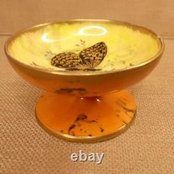Aynsley Antique Circa 1910 Rare Piece Small Footed Bowl Lustre Butterfly