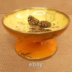 Aynsley Antique Circa 1910 Rare Piece Small Footed Bowl Lustre Butterfly