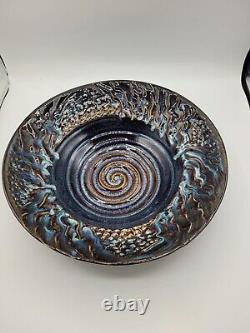 BILL Campbell Pottery Bowl, Earth, Wind & Fire12.5 serving Bowl Artist Signed