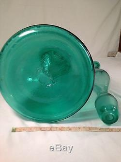 BLENKO 5929L CHESSMAN DECANTER with STOPPER Sea Green 38 Wayne Husted Made in WV