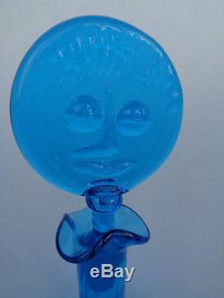 BLENKO GLASS BLUE LADY DECANTER MID CENTURY MODERN JOEL PHILLIP MEYERS 6525