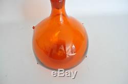 BLENKO HUSTED Vtg Mid Century Modern Pinched Glass Decanter Bottle 5912 RARE