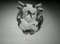 BRAND NEW STEUBEN GLASS BULL Hand Cooler Signed Crystal Paperweight