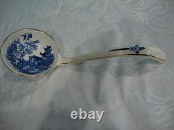 BURGESS & LEIGH BLUE WILLOW TUREEN LADLE withGOLD ACCENT TRIM -11 1/4 inches Long