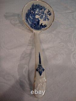 BURGESS & LEIGH BLUE WILLOW TUREEN LADLE withGOLD ACCENT TRIM -11 1/4 inches Long