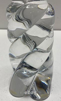 Baccarat Crystal Candlesticks Pair of 6 in Tall Hand Blown France Art Glass