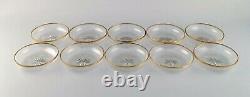 Baccarat, France. Ten Art Deco seafood bowls / rinse bowls in crystal glass