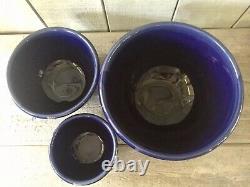 Barakonyi Pottery Hungary Folk Art Nesting Bowls Set/3 Signed