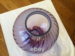 Beautiful 10 Fenton Art Glass Mulberry Spiral Optic Lamp