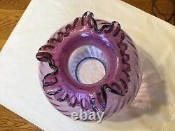 Beautiful 10 Fenton Art Glass Mulberry Spiral Optic Lamp