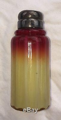 Beautiful 1880's Wheeling Peachblow Cased Red Yellow Shaker Salt Or Pepper Hobbs