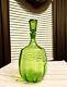 Beautiful 1964 Rare Joel Meyers Lg Hand Blown Green Glass Blenko Decanter #6416