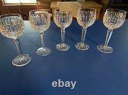 Beautiful Classic Waterford Lismore Wine Hock Goblets, Five (5) 7 1/2