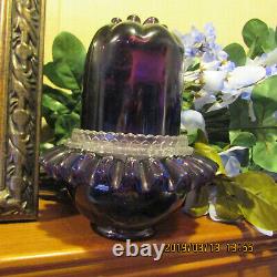 Beautiful Rare Fenton Fairy Lamp 3 Piece Purple Rare