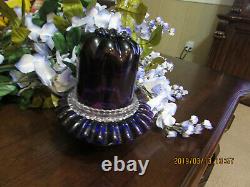 Beautiful Rare Fenton Fairy Lamp 3 Piece Purple Rare