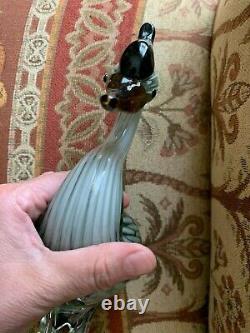Beautiful Vintage Blown Glass Heron/roadrunner Sculpture With Free Shipping