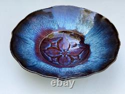 Bill Campbell Signed Pottery Ceramic Fruit Bowl Dining Table Centerpiece 13 W