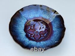 Bill Campbell Signed Pottery Ceramic Fruit Bowl Dining Table Centerpiece 13 W