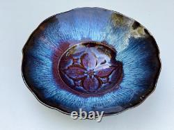Bill Campbell Signed Pottery Ceramic Fruit Bowl Dining Table Centerpiece 13 W