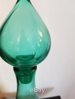 Blenko #5815 24 Mid-Century Modern Seafoam Green Genie Bottle Decanter