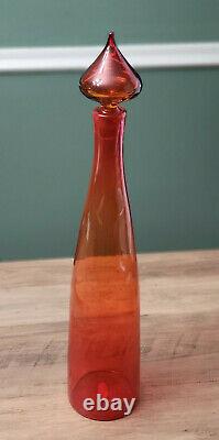 Blenko 5826-M Tangerine Bottle Wayne Husted 1958 Genie