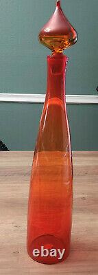 Blenko 5826-M Tangerine Bottle Wayne Husted 1958 Genie