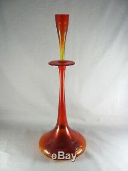 Blenko Amberina Decanter Shot Glass, 16-1/2, tangerine, Wayne Husted, #6027