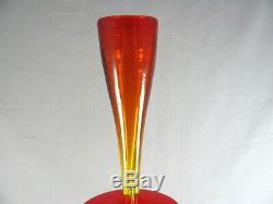 Blenko Amberina Decanter Shot Glass, 16-1/2, tangerine, Wayne Husted, #6027