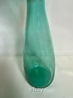 Blenko Art Glass Decanter Wayne Husted 564 Sea Green WithStopper 18 MCM RARE