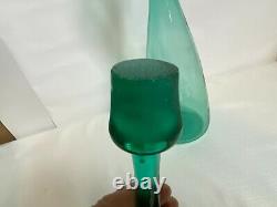 Blenko Art Glass Decanter Wayne Husted 564 Sea Green WithStopper 18 MCM RARE