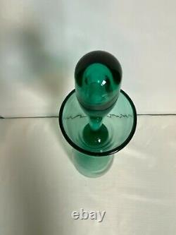 Blenko Art Glass Decanter Wayne Husted 564 Sea Green WithStopper 18 MCM RARE