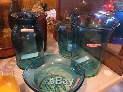 Blenko Big Sky Vases Don Shepherd Art Glass Limited Edition Rare 4 PIECES WV old